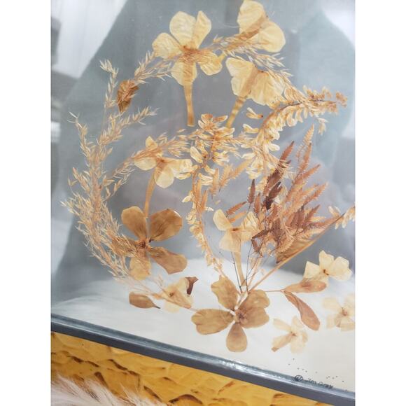 Vintage Real Butterfly Dried Pressed Flower Stained Glass Sun Catcher Decor Boho - Picture 3 of 14